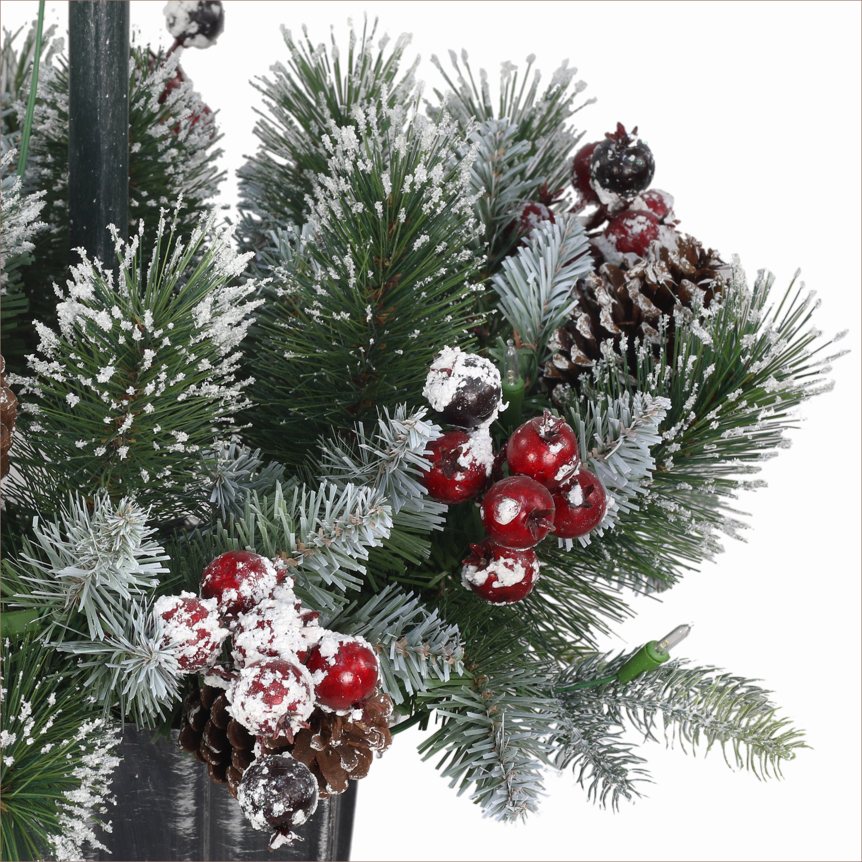 4ft Pre-Lit Pine Lamp Post